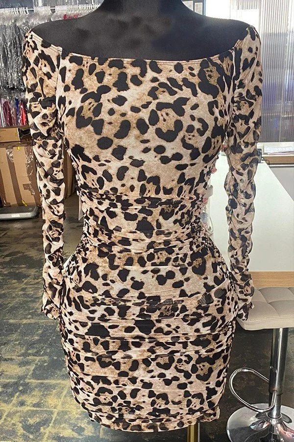 Long Sleeve Lion Print Mesh Dress 4.jpg