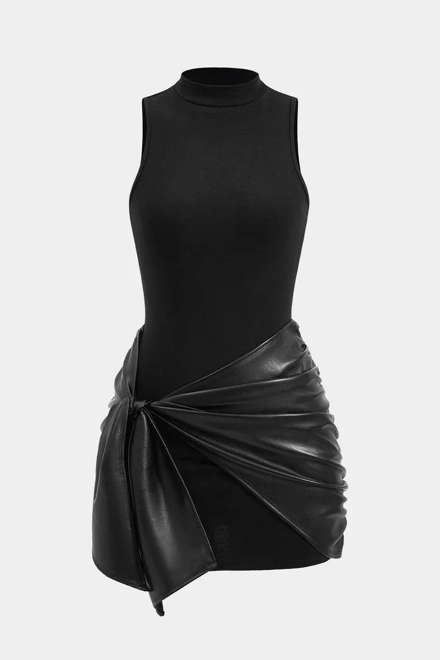 Tie Front Sleeveless Mini Dress