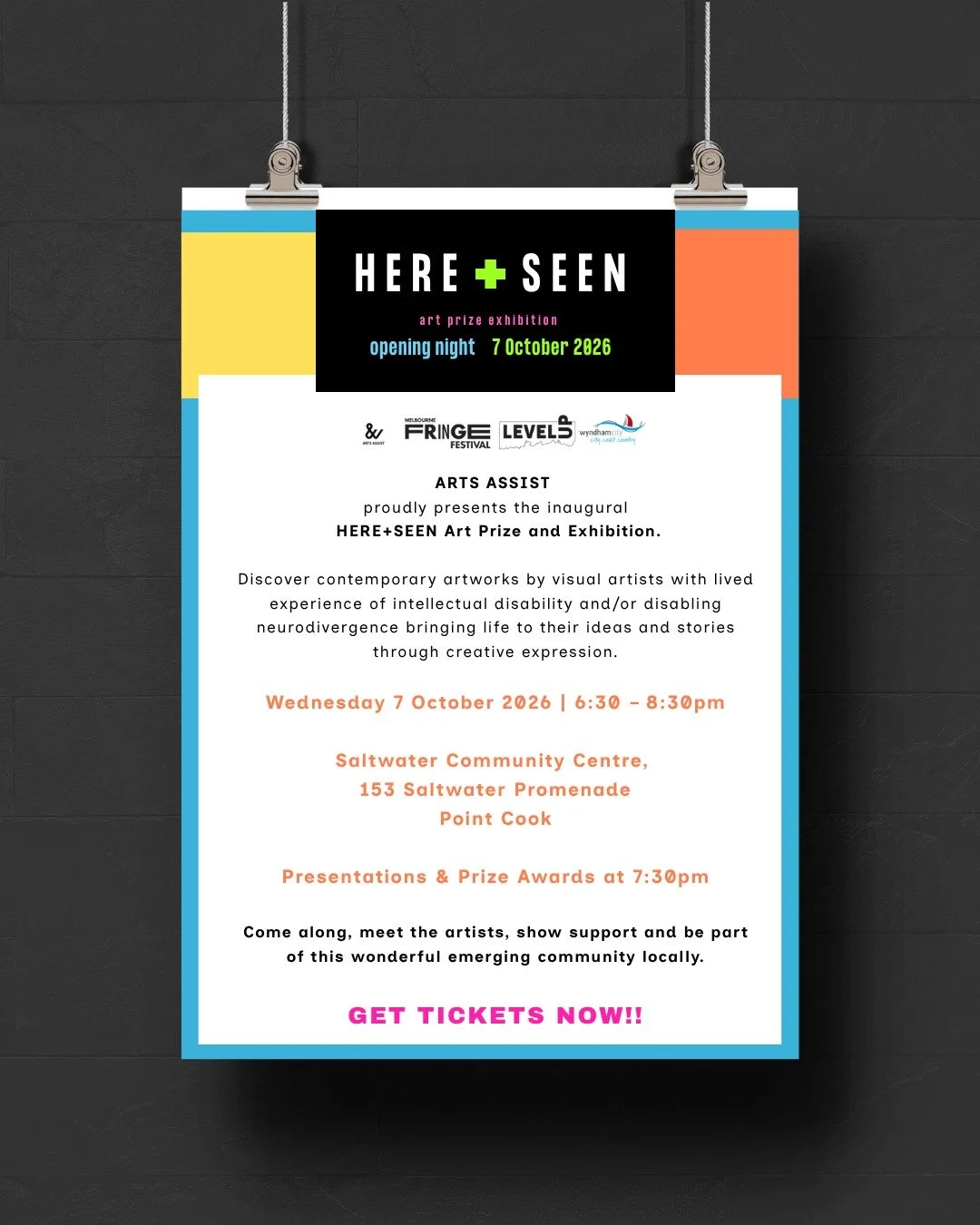 Opening Night:  Wednesday 7 October 2026 6:30 &ndash; 8:30pm 

Saltwater Community Centre, 
153 Saltwater Promenade. Point Cook

Presentations &amp; Prize Awards at 7:30pm

**Exhibition can be viewed from
 2 October 2026 - 2 December 2026**

#melbour