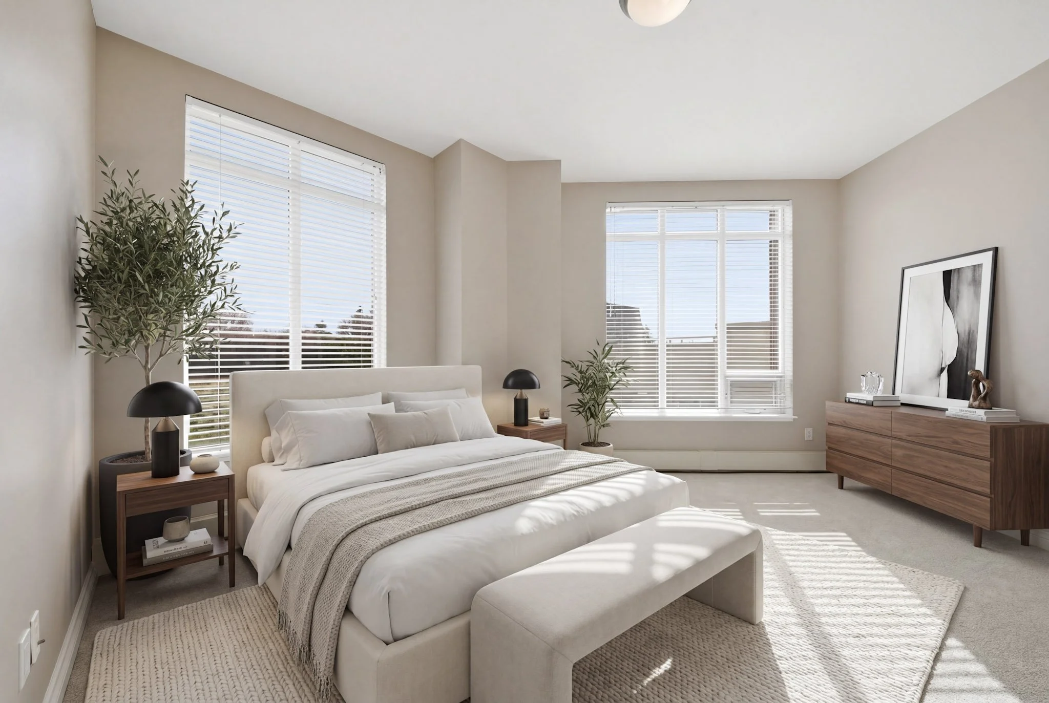 Virtually Staged Master Bedroom