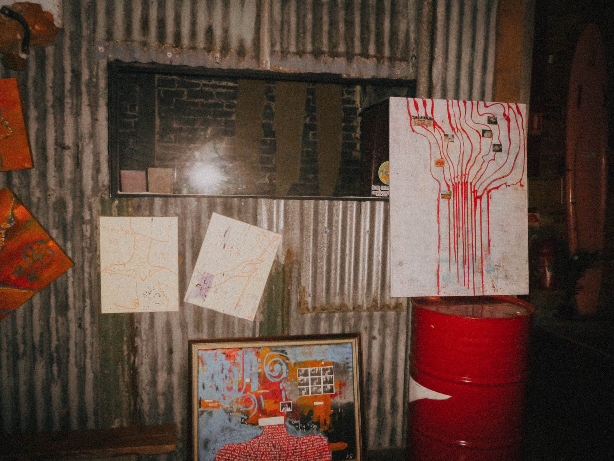 Sonja Vahasaari's paintings in Interconnectedness art exhibition.