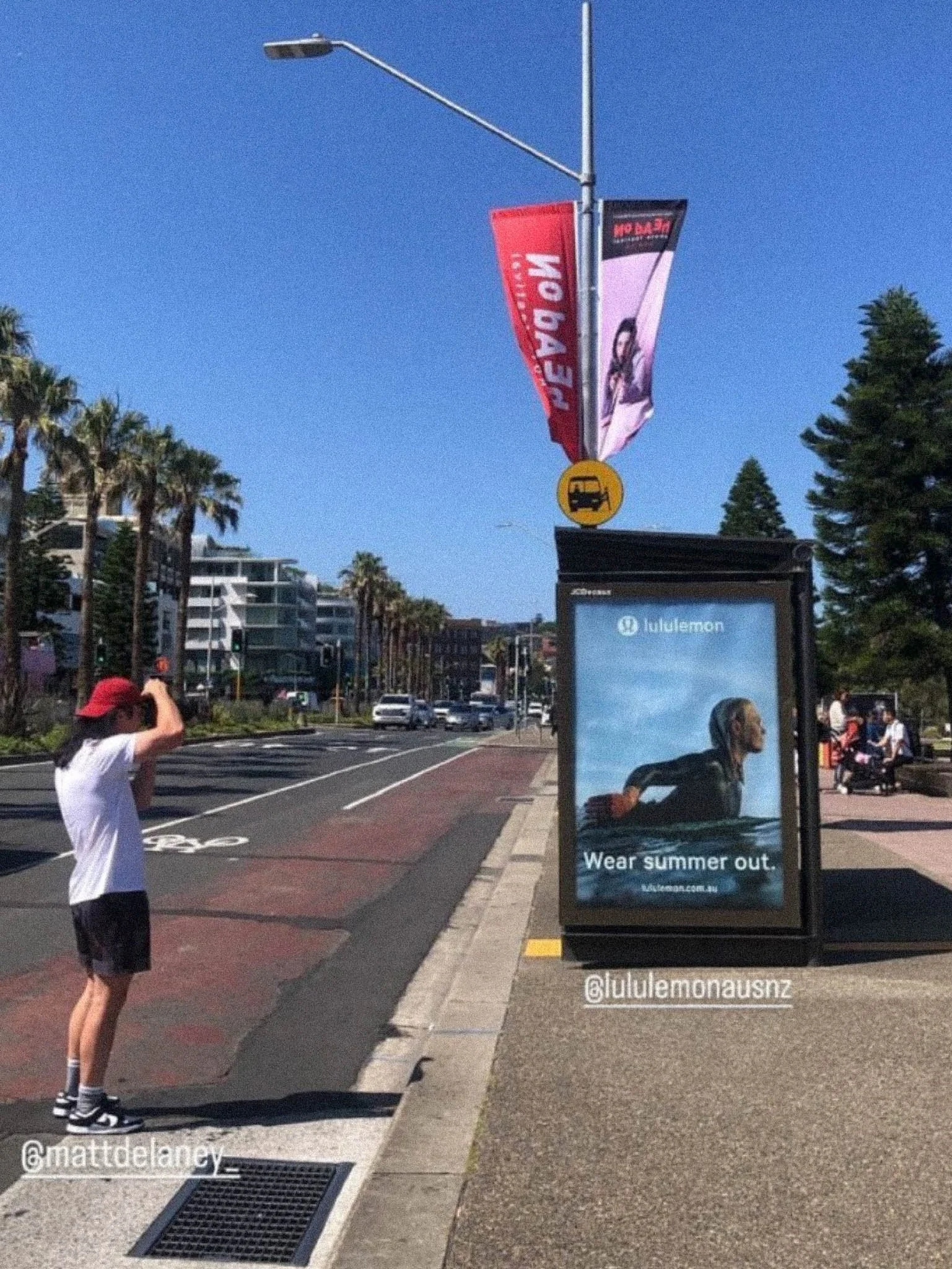 Sonja Katariina Vahasaari on a Lululemon campaign billboard in Sydney.