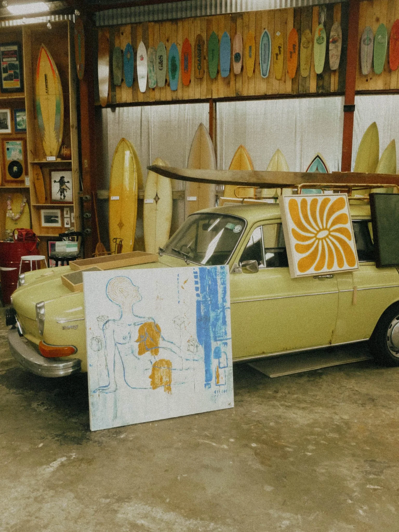 Sonja Vahasaari's paintings in Interconnectedness art exhibition.