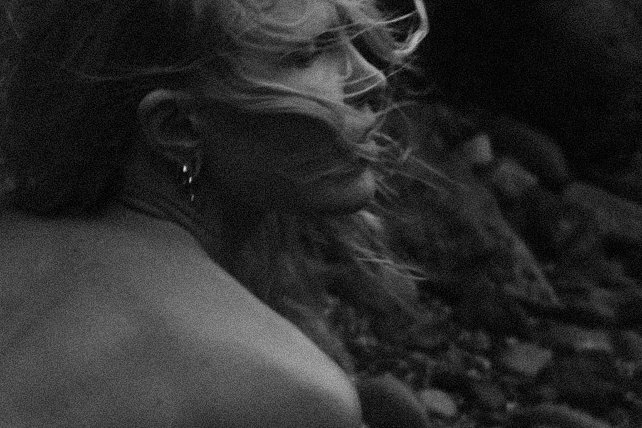 Close-up shot of Sonja Katariina Vahasaari's face modeling Wrangler fashion.