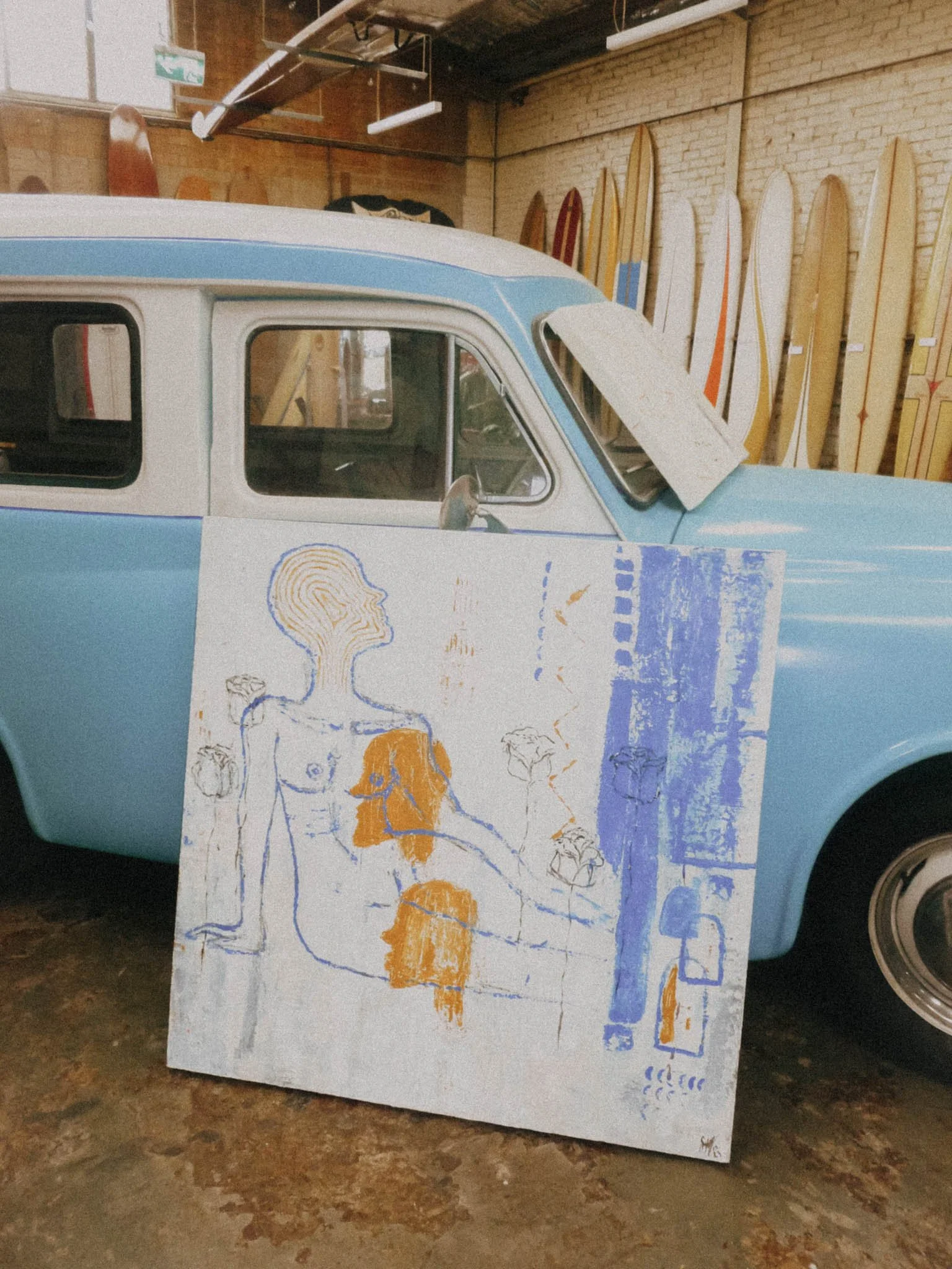 Sonja Vahasaari's painting in Interconnectedness art exhibition.