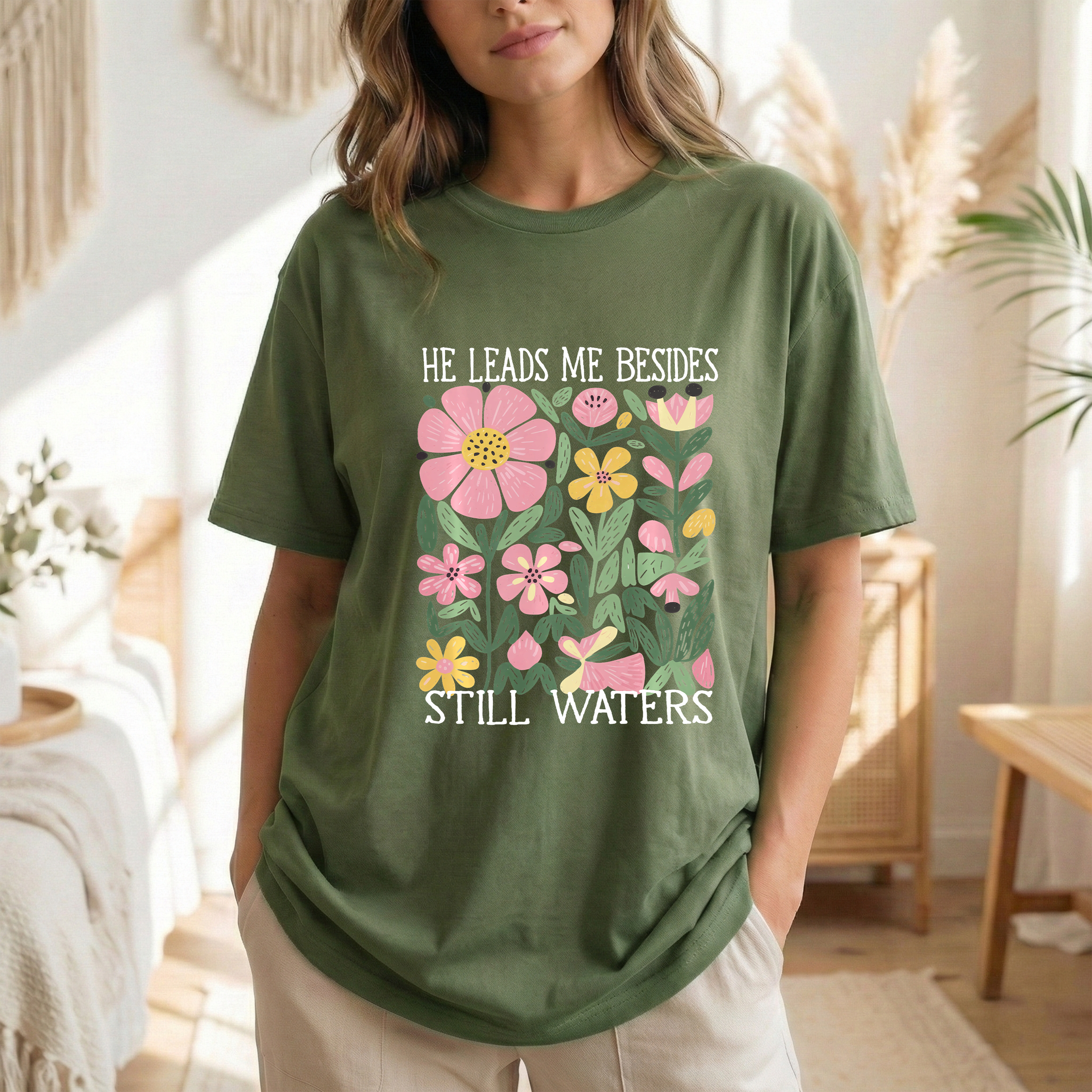Inspiring Floral Serenity T-Shirt