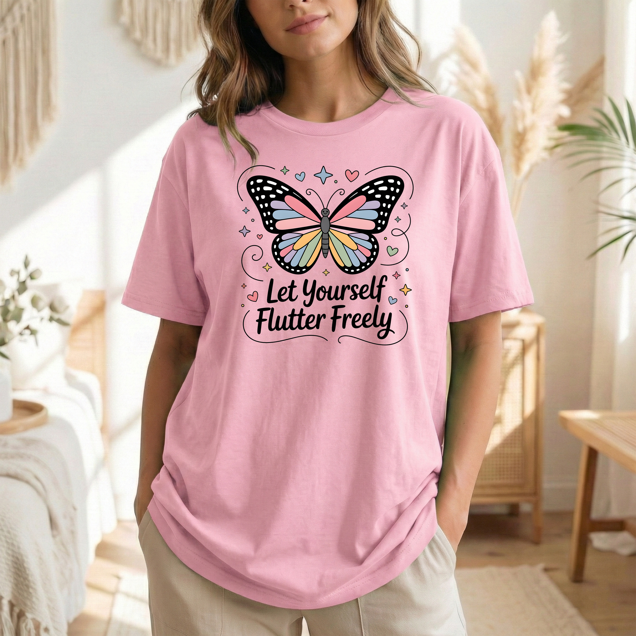 'Let Yourself Flutter Freely' Butterfly T-Shirt