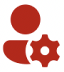 Icon of a person with a gear, representing settings or configuration.
