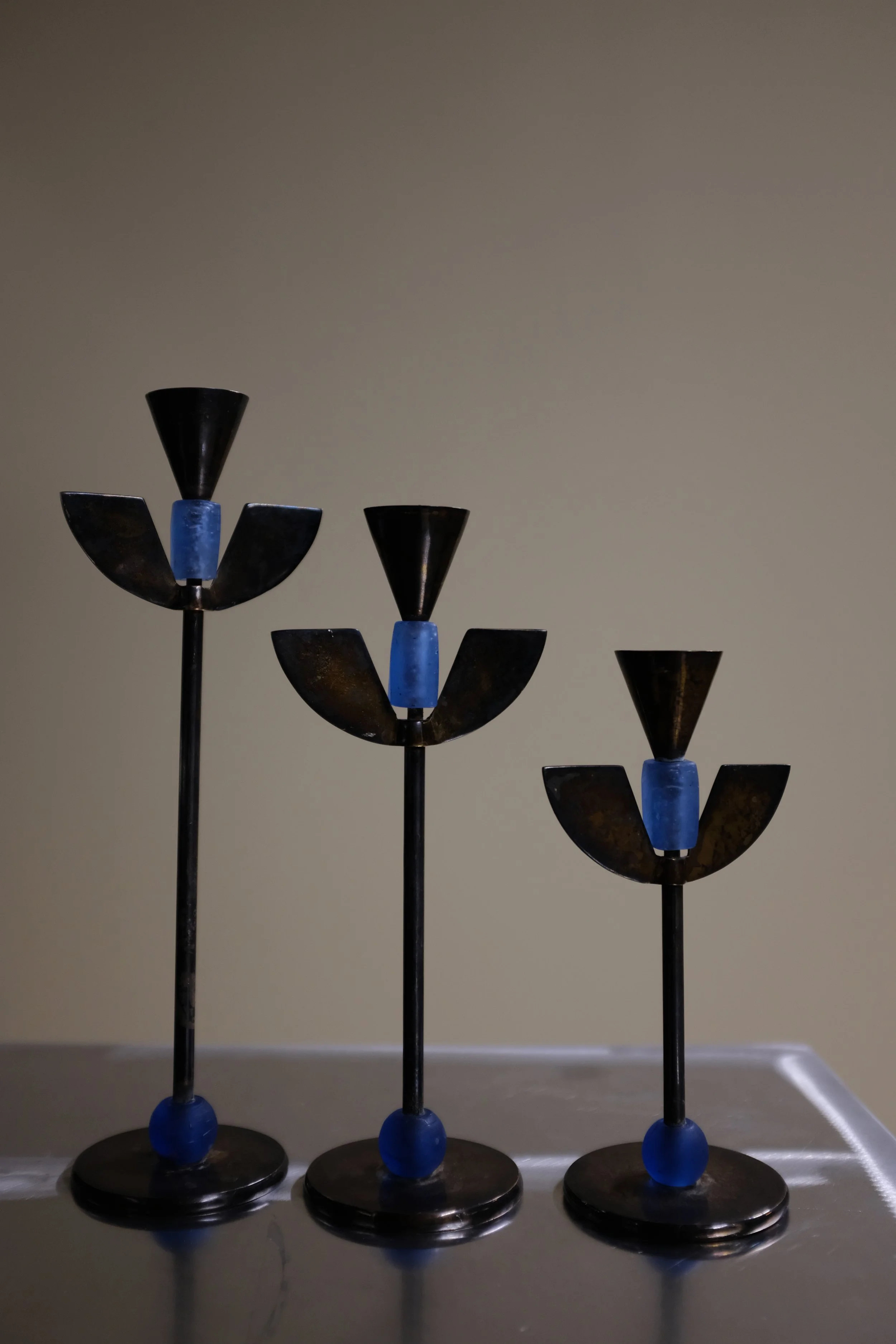 019 set of 3 memphis style candlesticks
