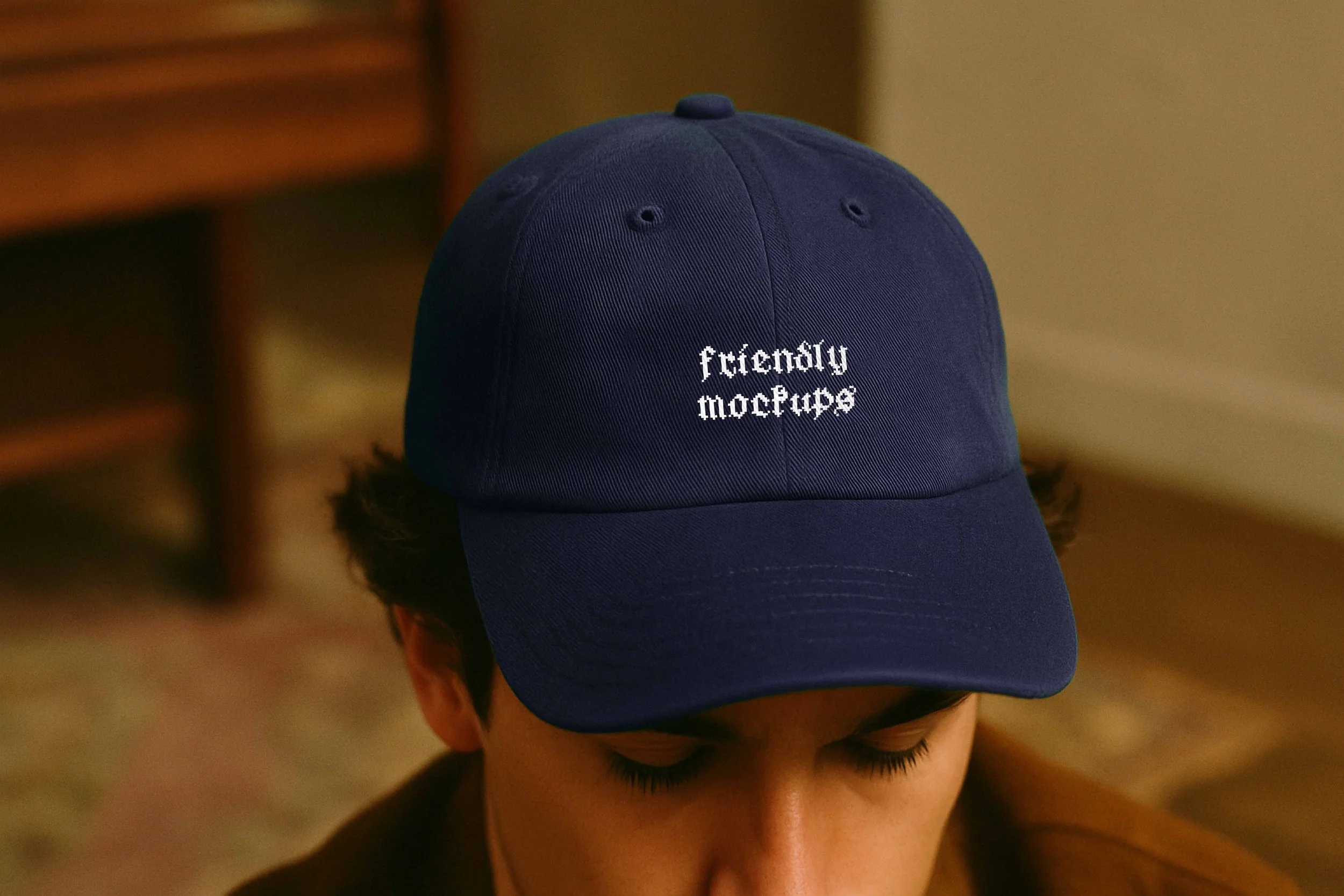 Classic 6-panel cap mockup – premium editorial PSD mockup by Friendly Mockups