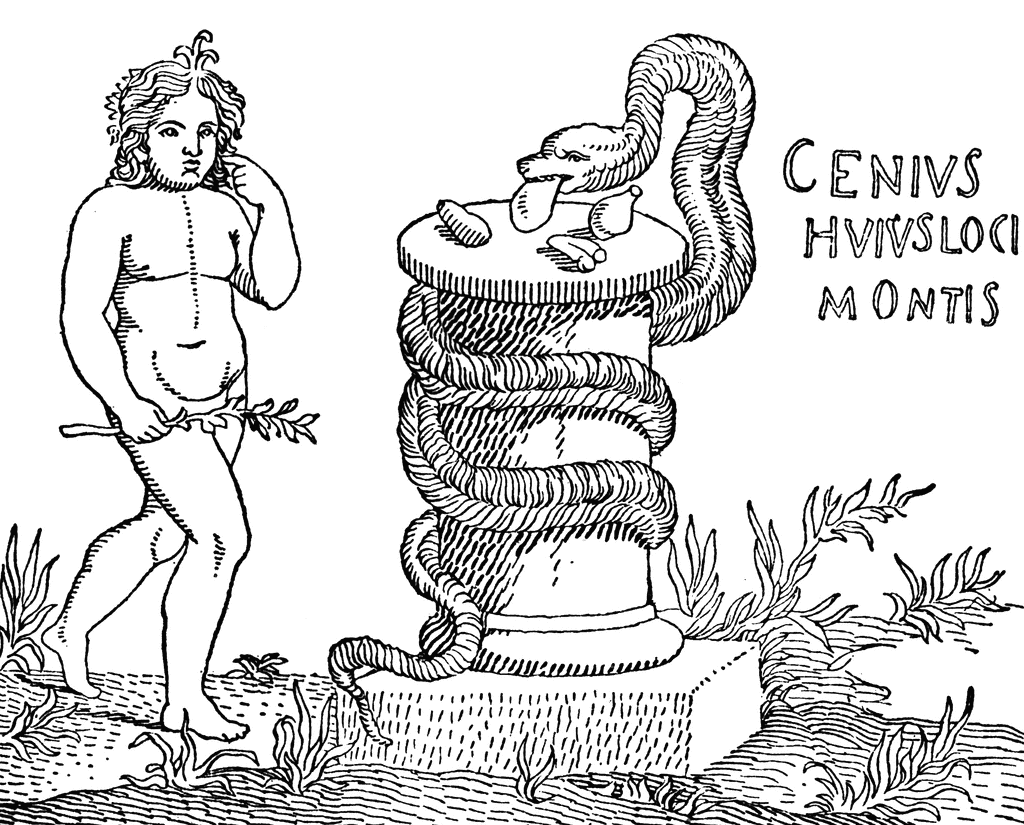Illustration black & white genius loci