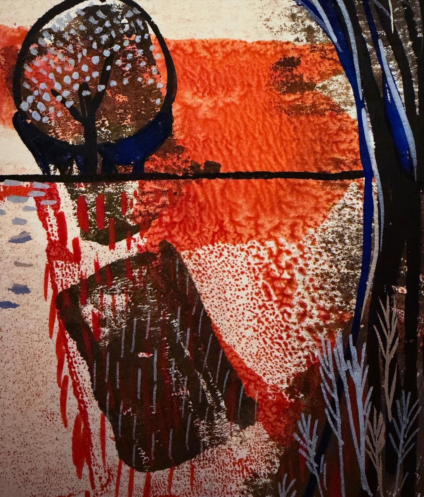 Lino print went wrong so am making lemonade