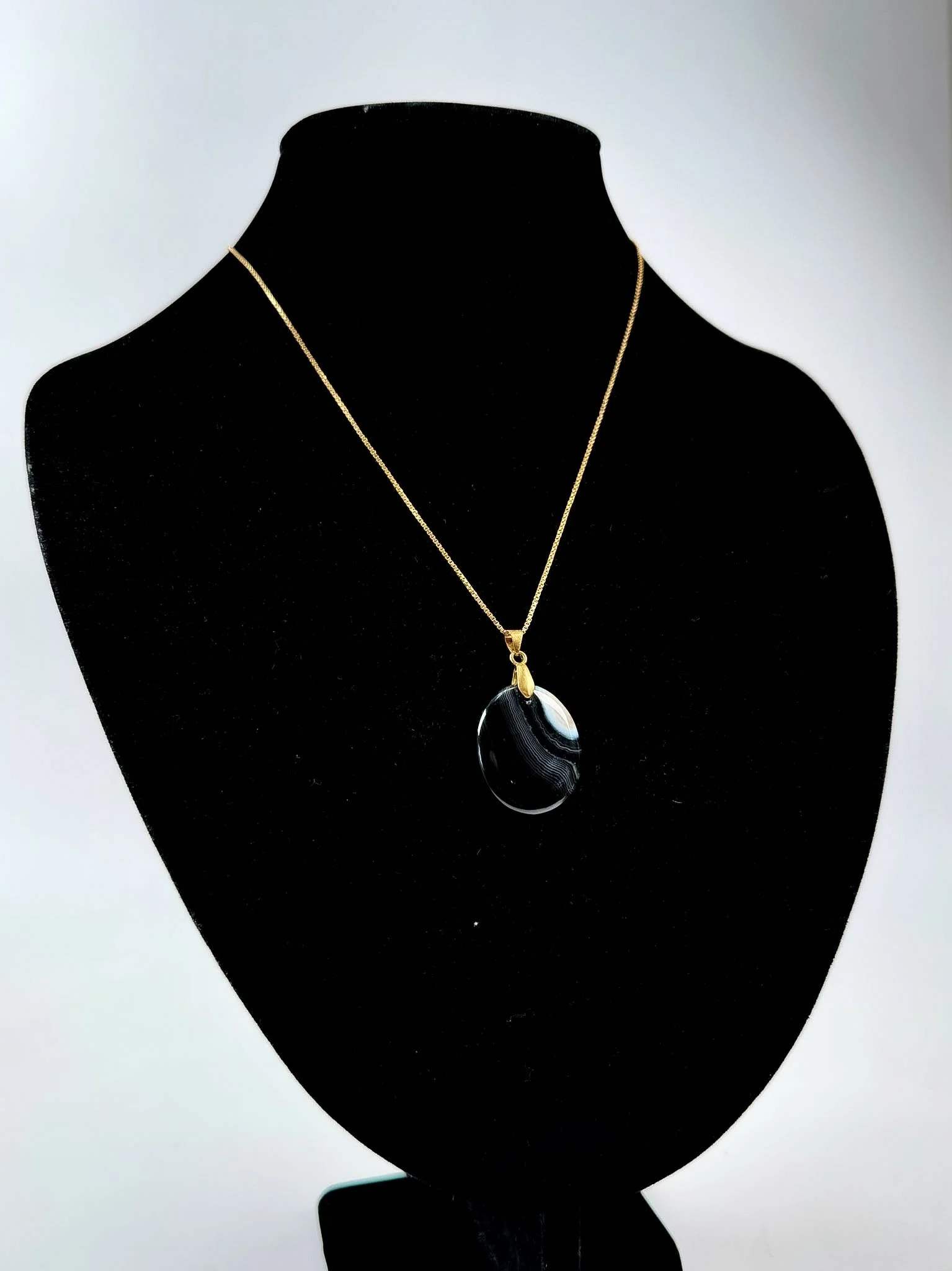Pendentif Agate Noire – pièce unique