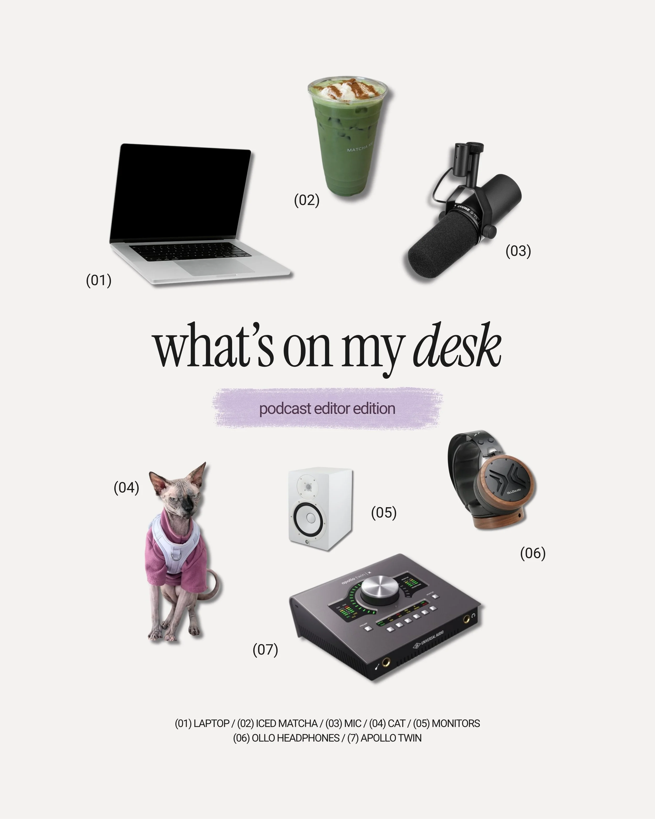 The key to a good editing session is a hairless cat on your desk ✨

#whatsonmydesk #podcasteditor #audioeditor
