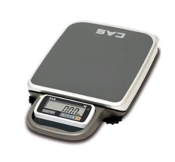 Digital weighing scale with a gray platform and a small display screen