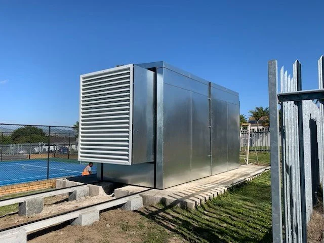 Mild steel frame, powder-coated finish, weather-resistant insulation.