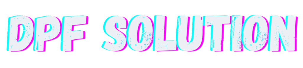 Text that says 'DPF SOLUTION' with a glitchy, colorful effect.
