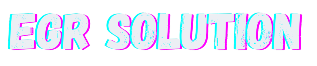 Text reading 'EGR SOLUTION' with a colorful, glitchy style.