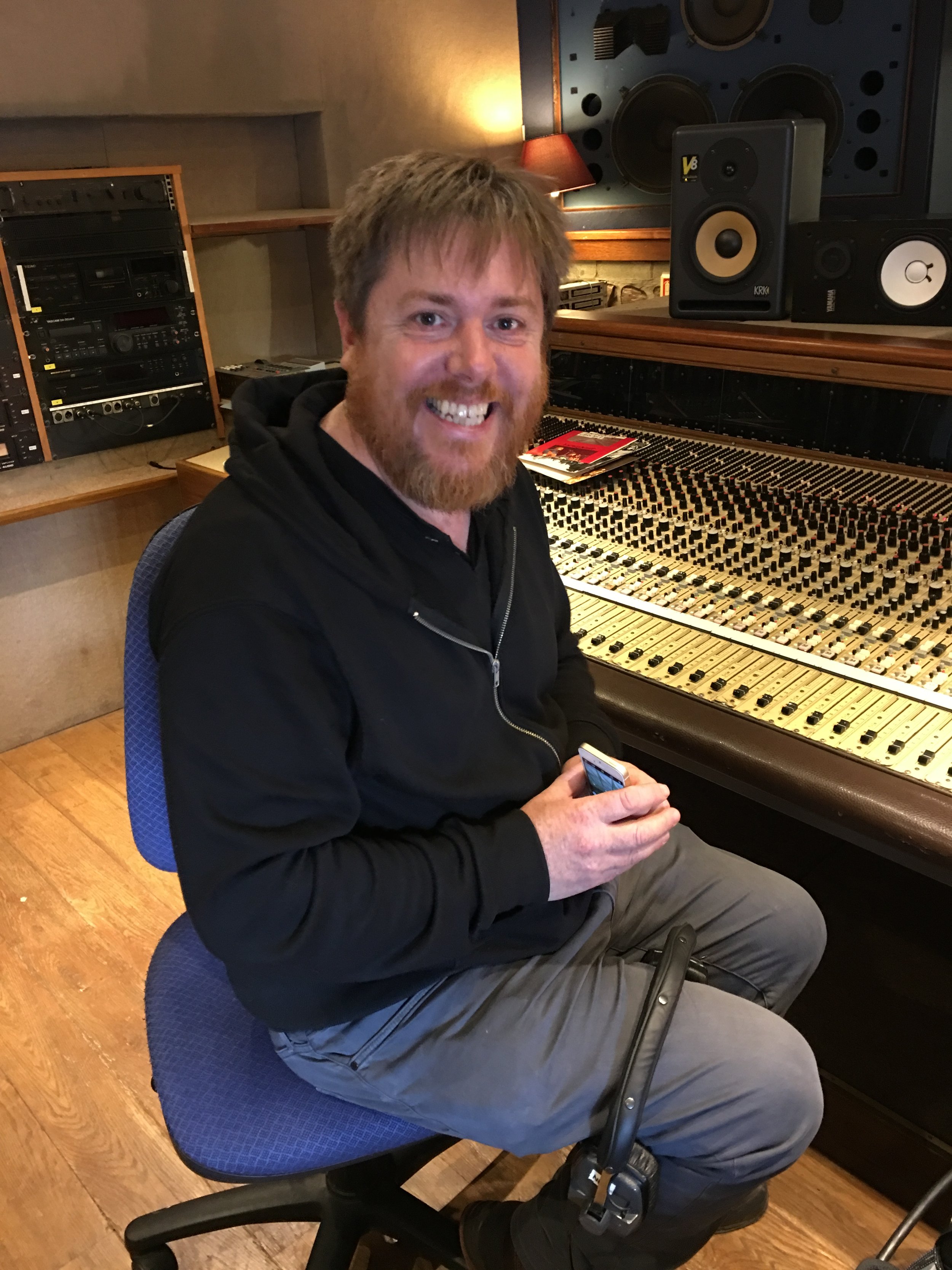 Jules Davies Sound Guy at Mixing Console