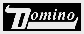 Domino's logo with white text on a black background