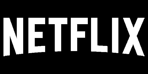 Netflix logo in white text on a black background