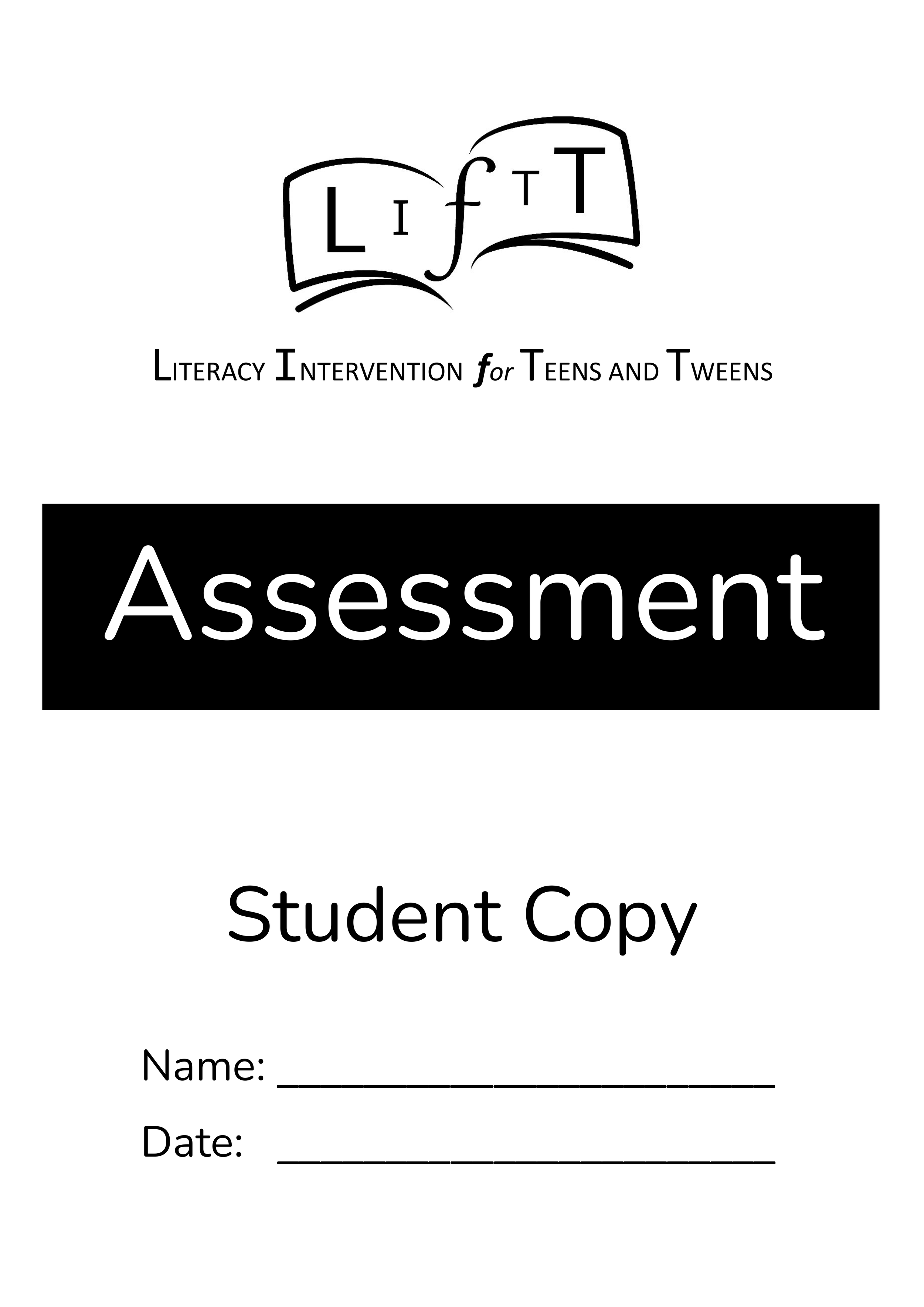 Front cover of LIfTT student assessment