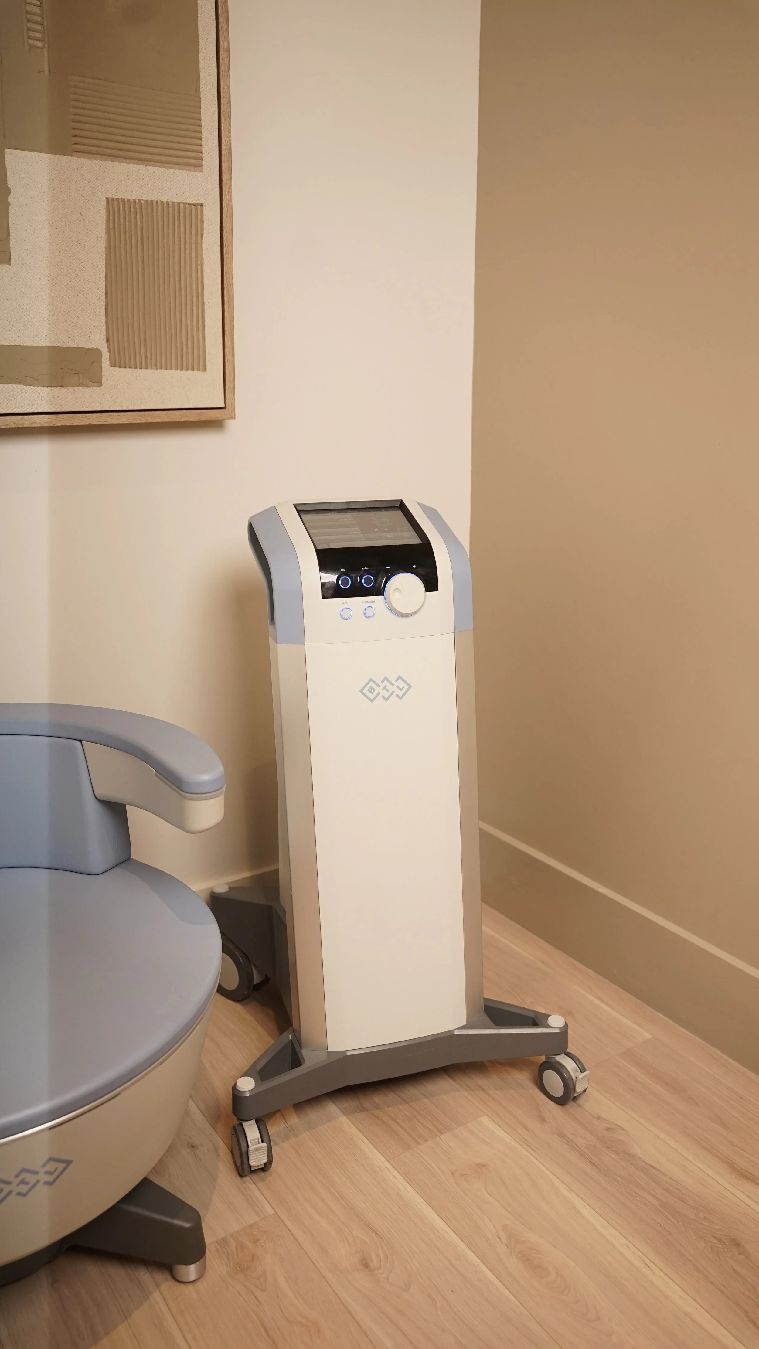 Emsella pelvic floor treatment chair at Revique Medical & Aesthetics in Arlington TX