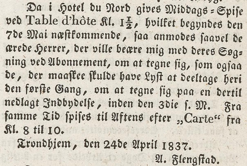 arnt flengstad annouces a la carte for hotel du nord