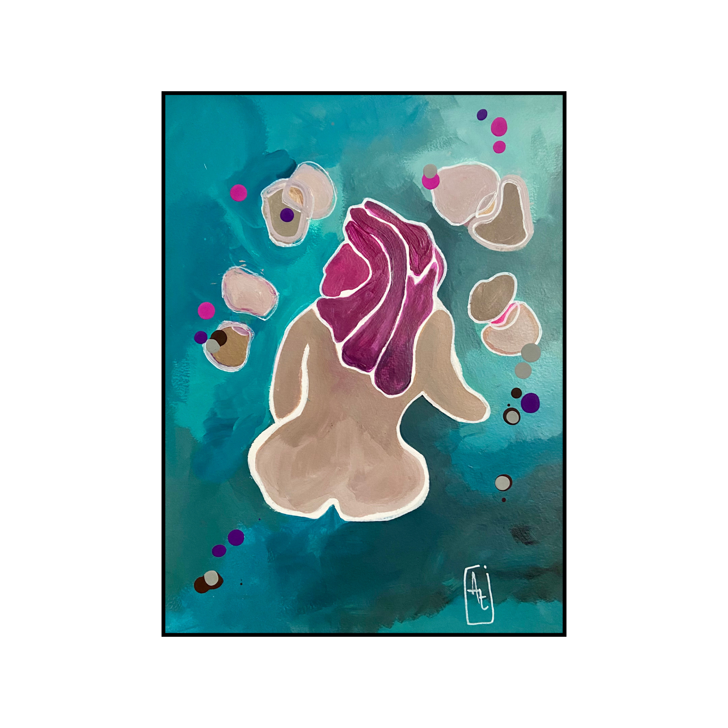 Thinker 2, 2023. Acrylics. 30 x 40 cms