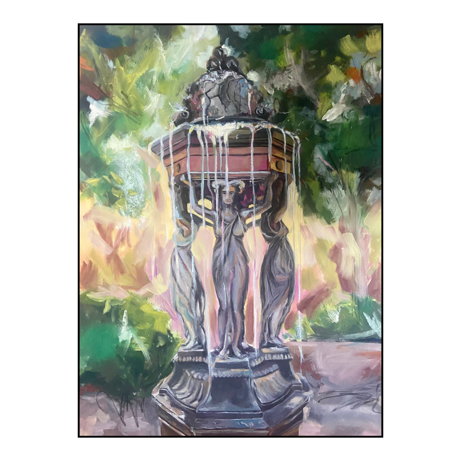 The caryatids, 2025, Peinture à l'huile sur toile 60 x 80 cm