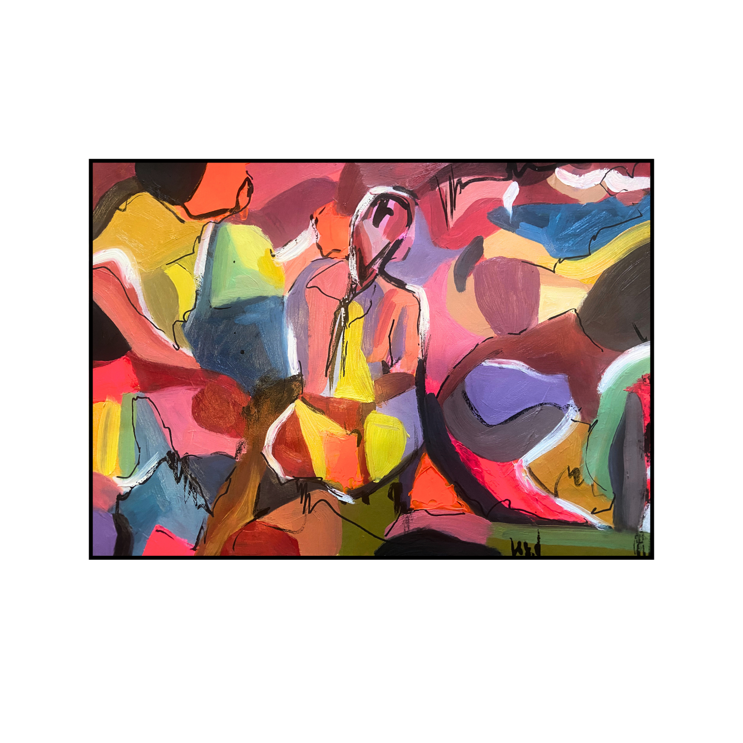 Her, 2025. Inks, Acrylics, Oils 30 x 42 cms Paper on wood