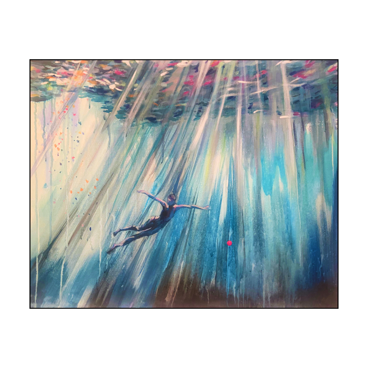 Underneath 3, 2026. Watercolour inks and acrylics , 73 x 60 cms