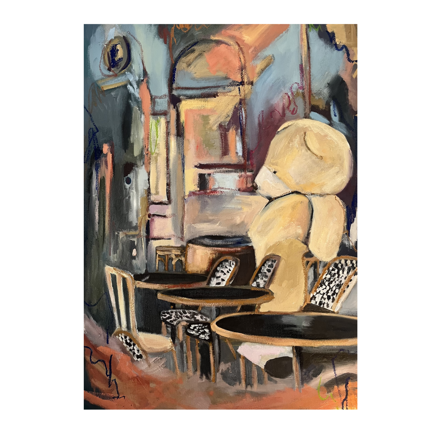 Solitude, 50 x 70 cms, Huile, pastels