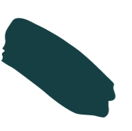 A dark teal paint daub in a graphic format