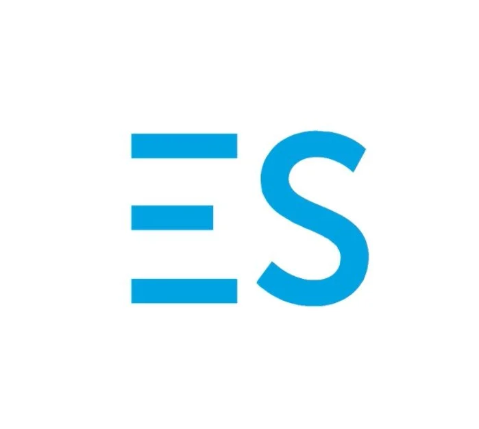 Logo with three horizontal blue lines and a large blue letter 'S' to the right.