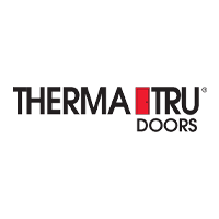 Therma Tru Doors logo with black and red text on a white background.