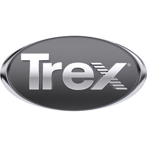 Trex logo on a gray oval background