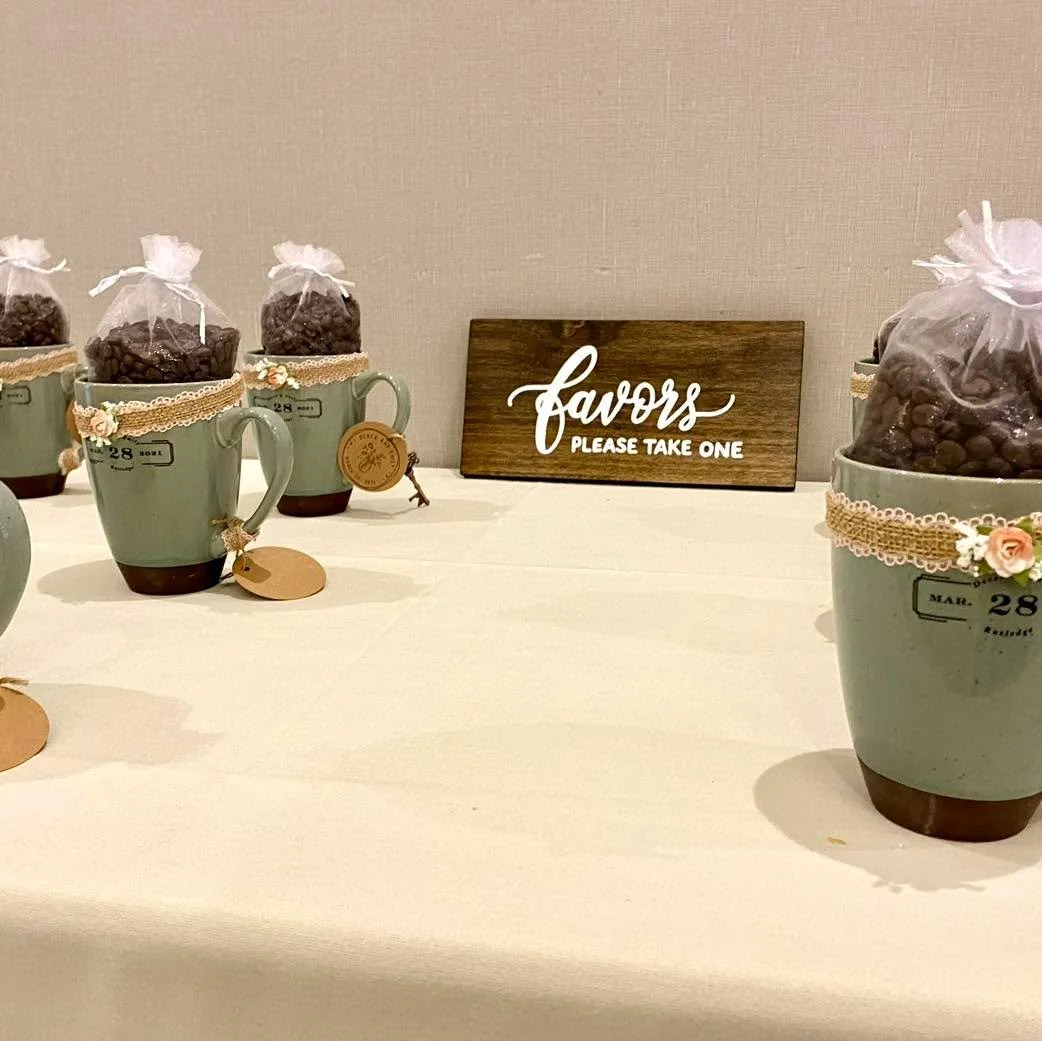 While we might have missed #nationalcoffeeday☕️☕️ last week, we found this gem from our archive. 

Favors, but make them reusable! 💫

We love applying our subtle touches with your day&rsquo;s vision! Ready to plan YOUR Big Day? Give us a call today!