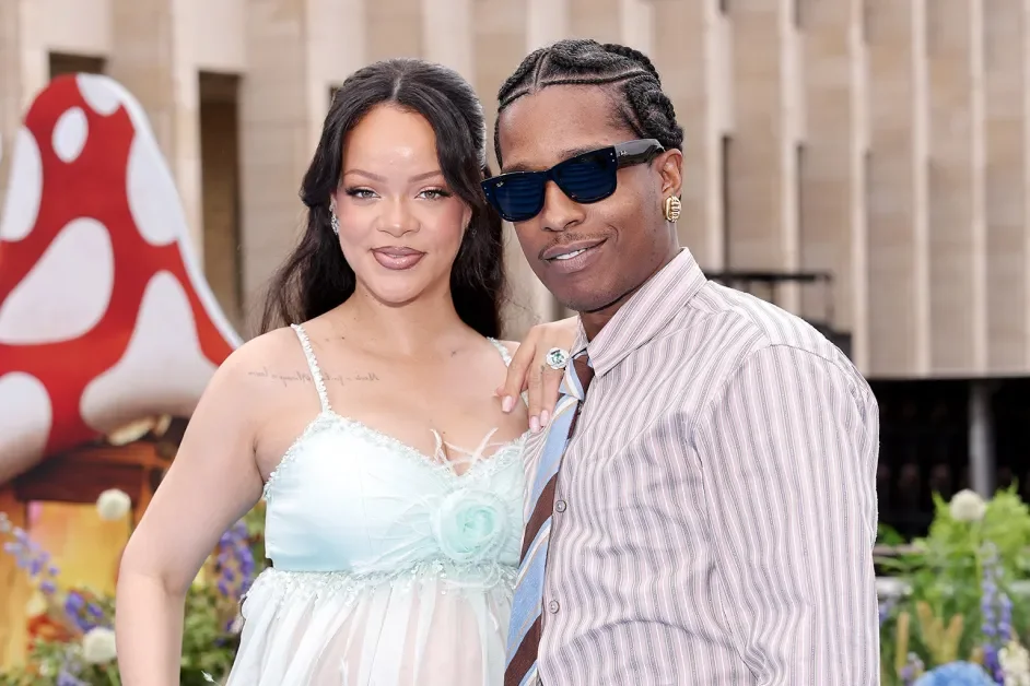 Rihanna and A$AP Rocky standing