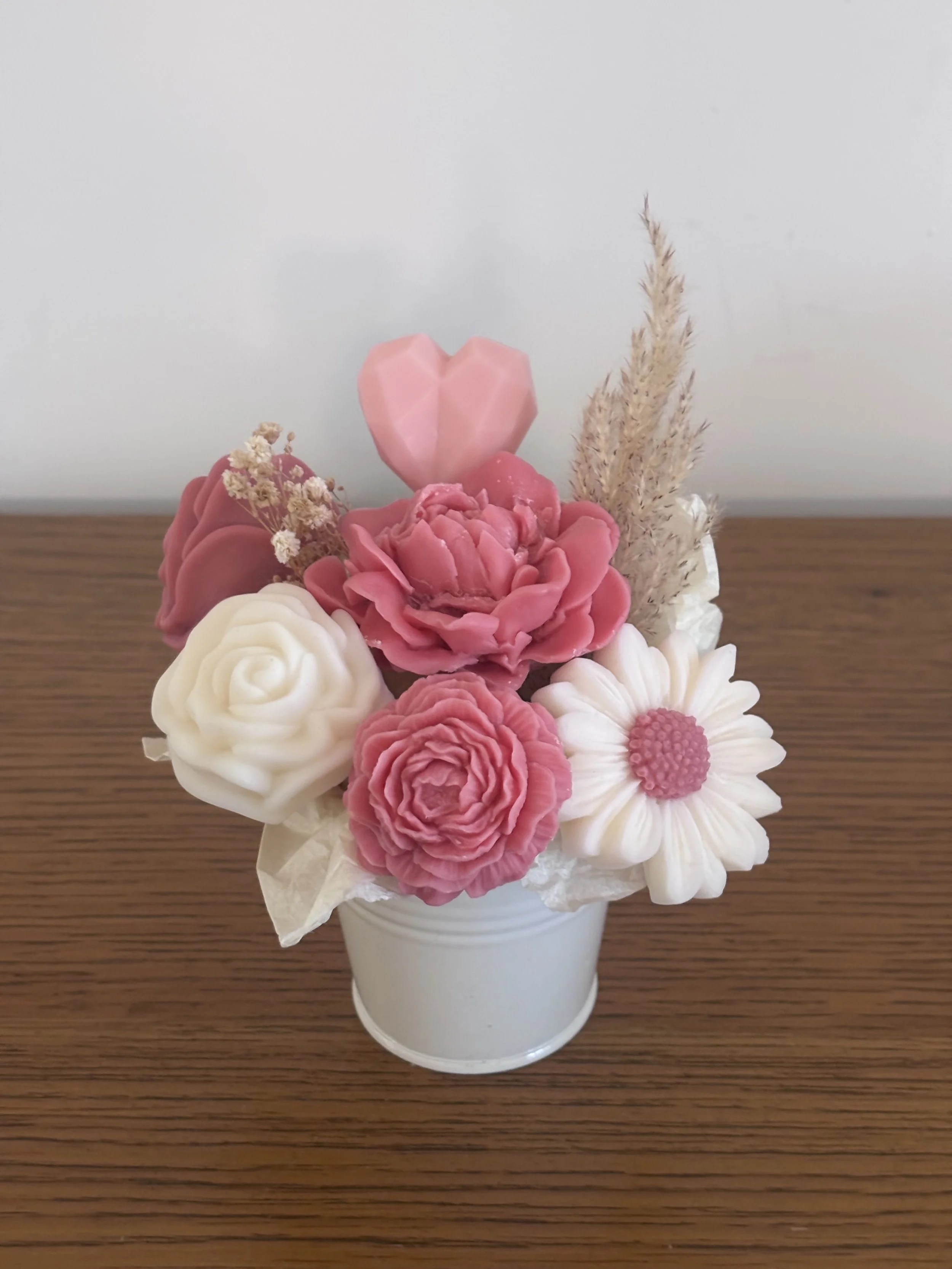 Amber Peony Wax Flower Arrangement