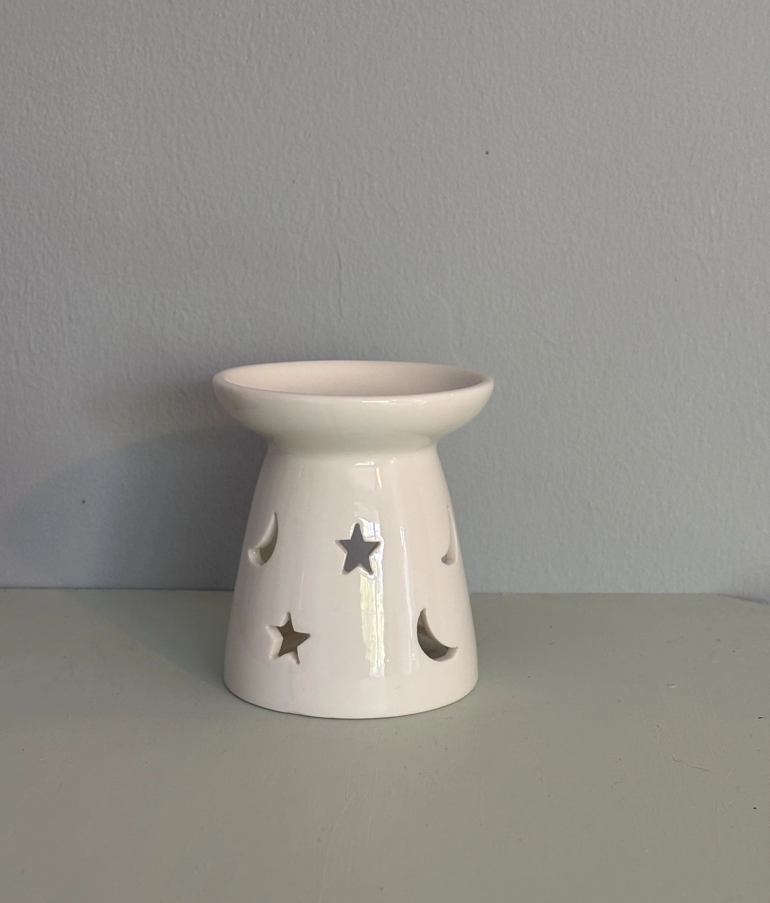 Small White Moon & Stars Wax Melt Burner