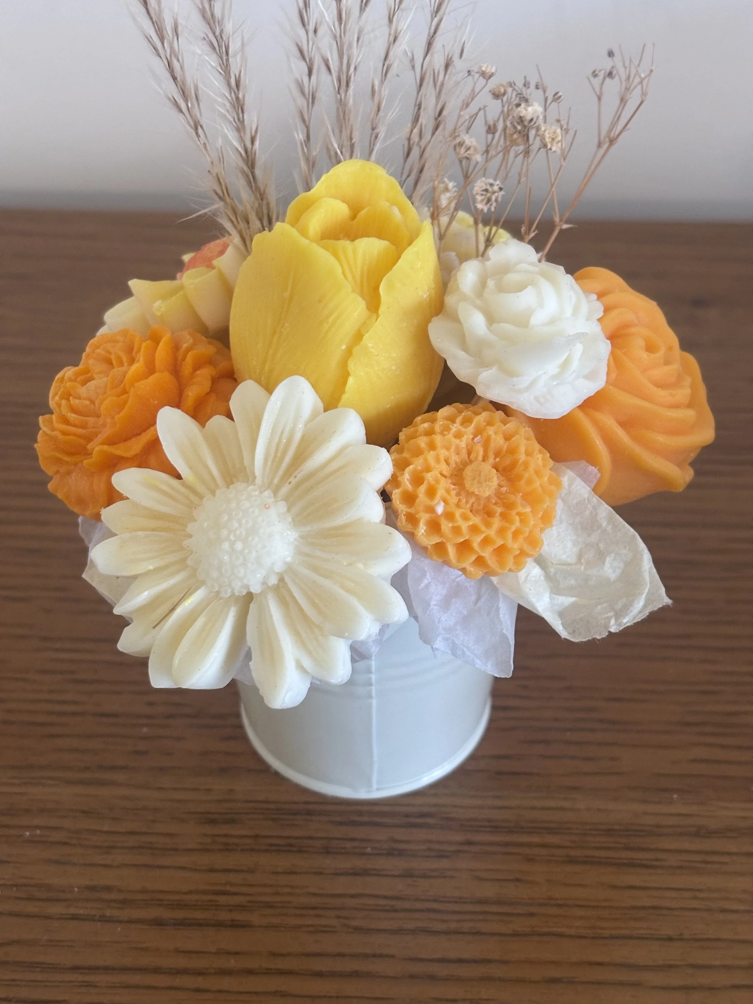 Citrus Bloom Wax Flower Arrangement