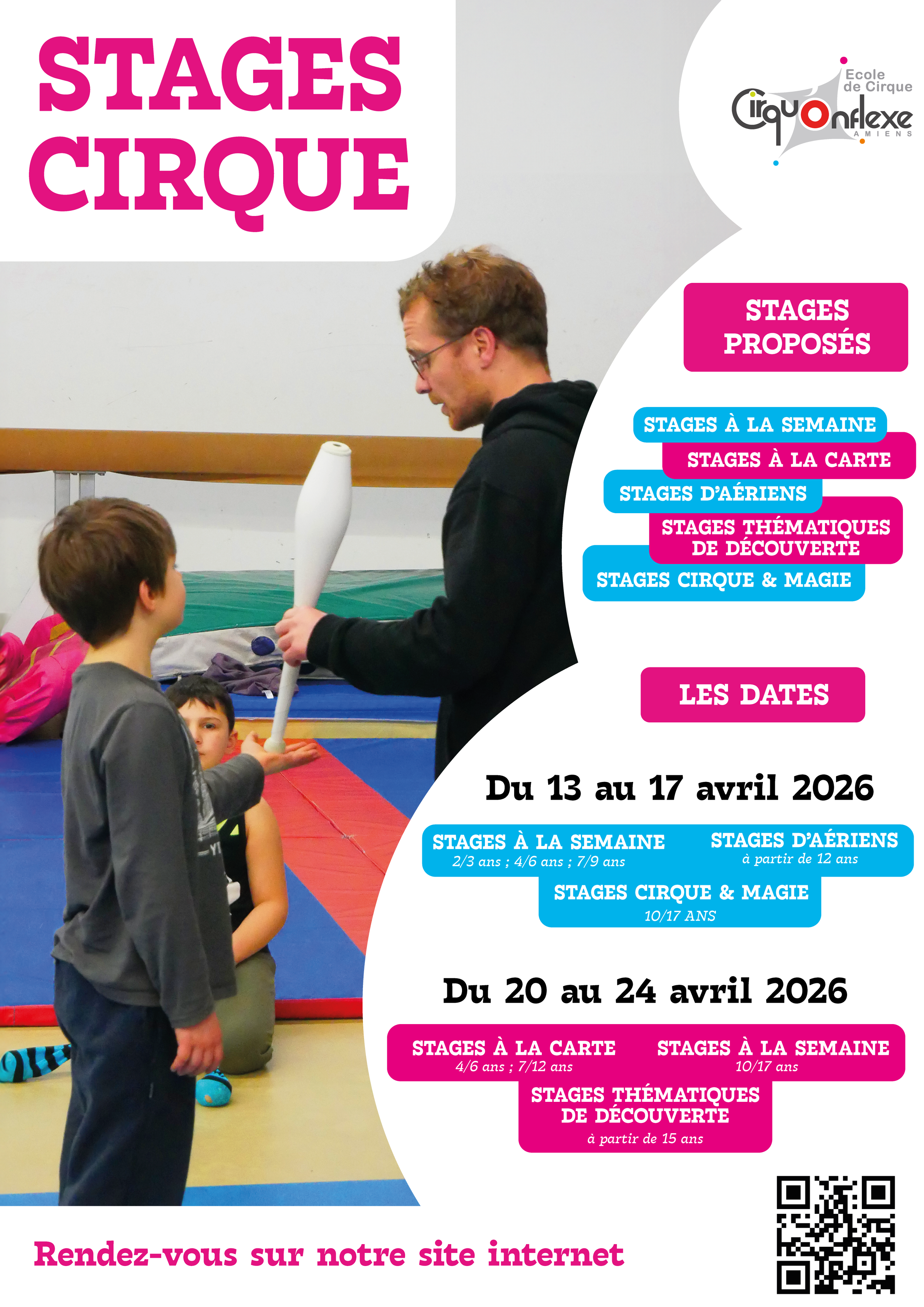 AFFICHE STAGES AVRIL 2026