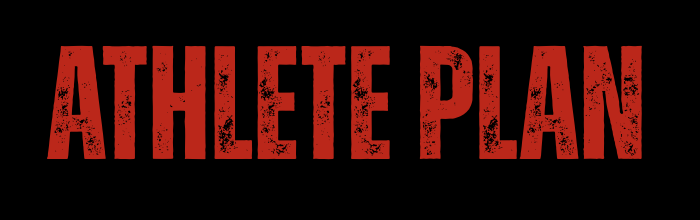 Red bold text on a black background reads "ATHLETE PLAN."
