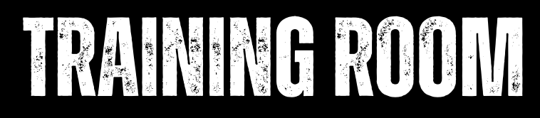 Sign reading 'Training Room' in white letters on a black background.