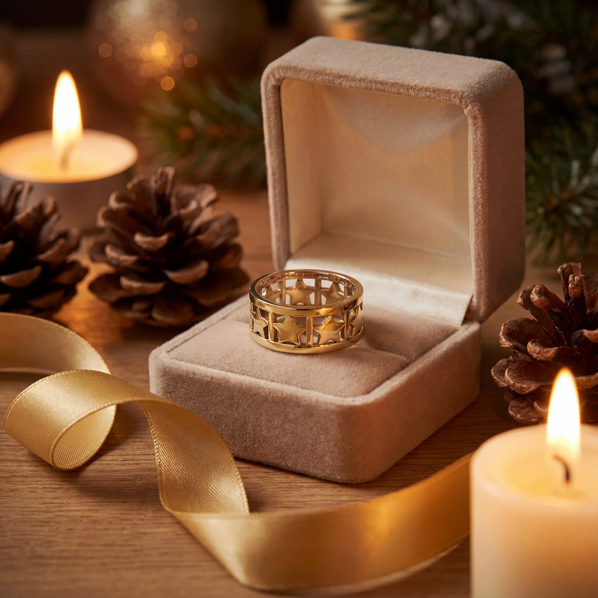 9ct Gold Stars and Stripes Ring