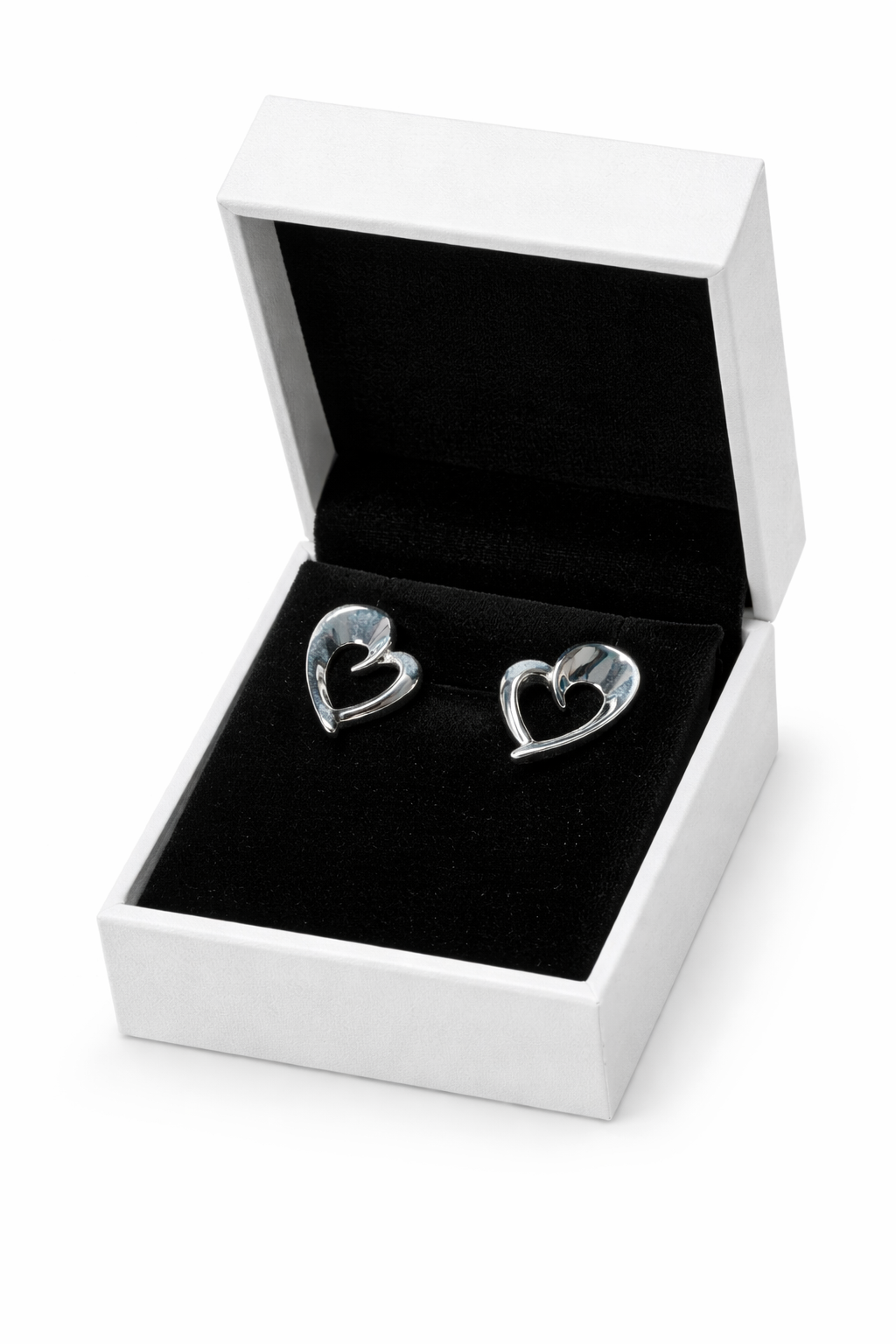 Silver Heart Stud Earrings