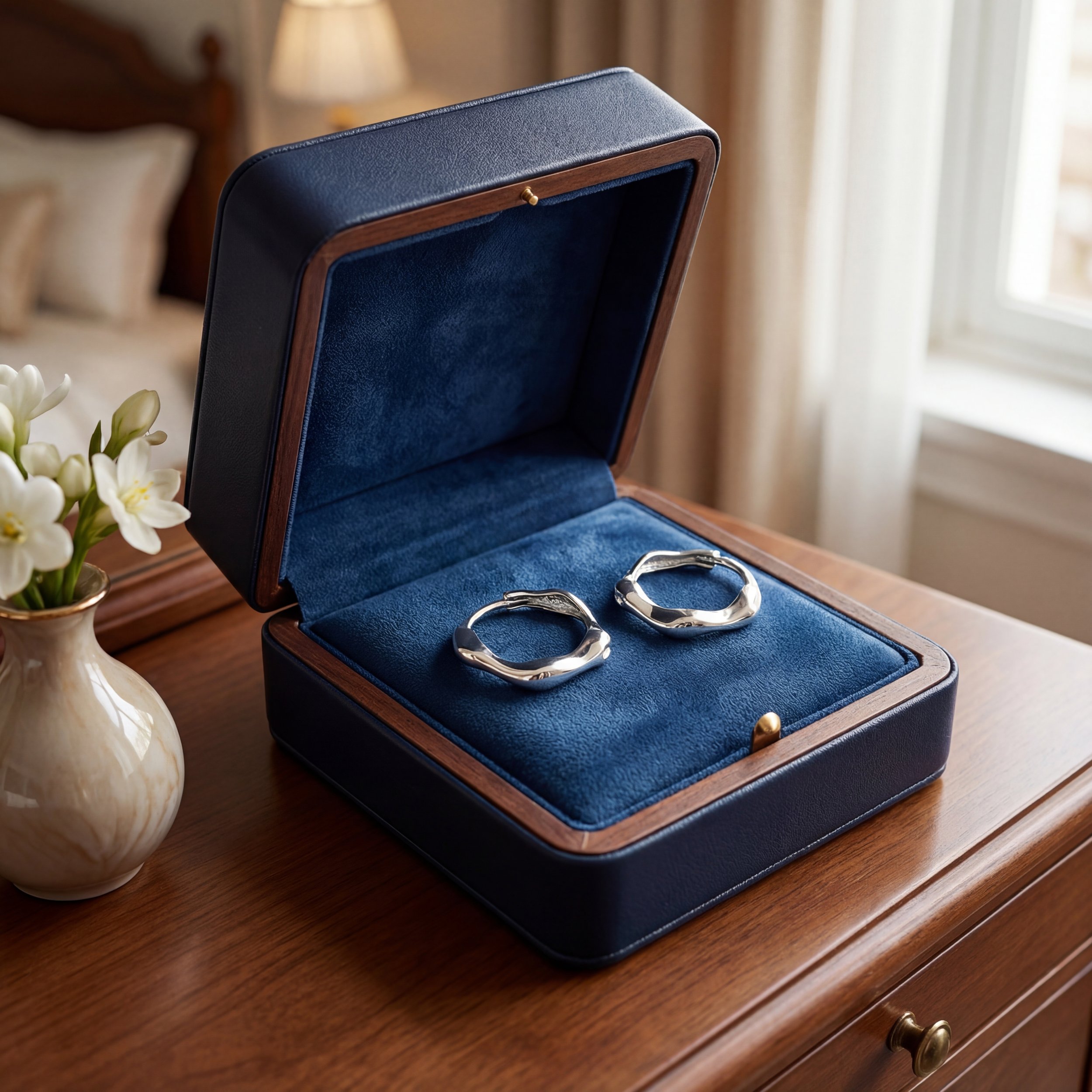 Sterling Silver Molten Hoop Earrings