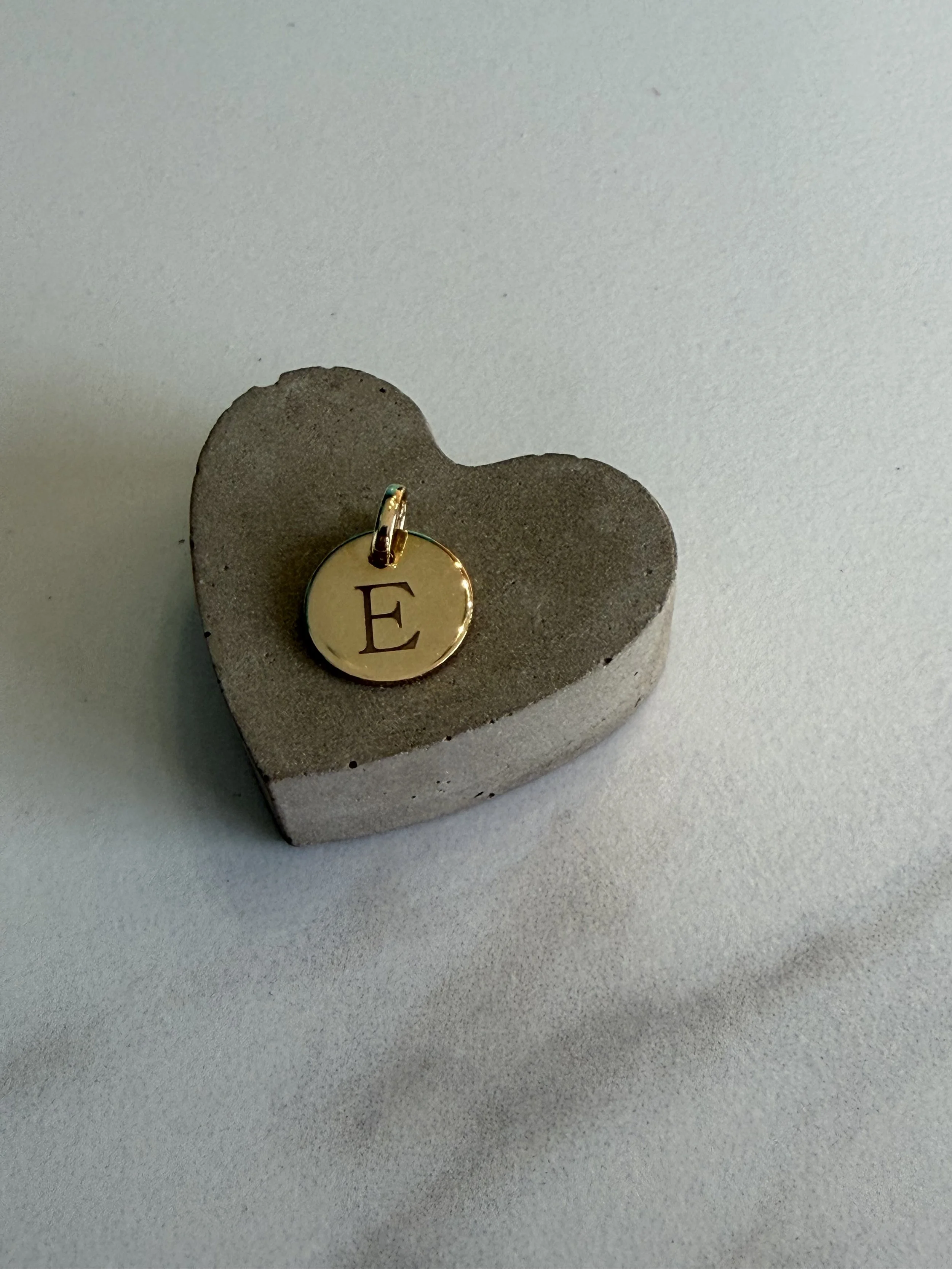 Engraved Round 9ct Yellow Gold Charm