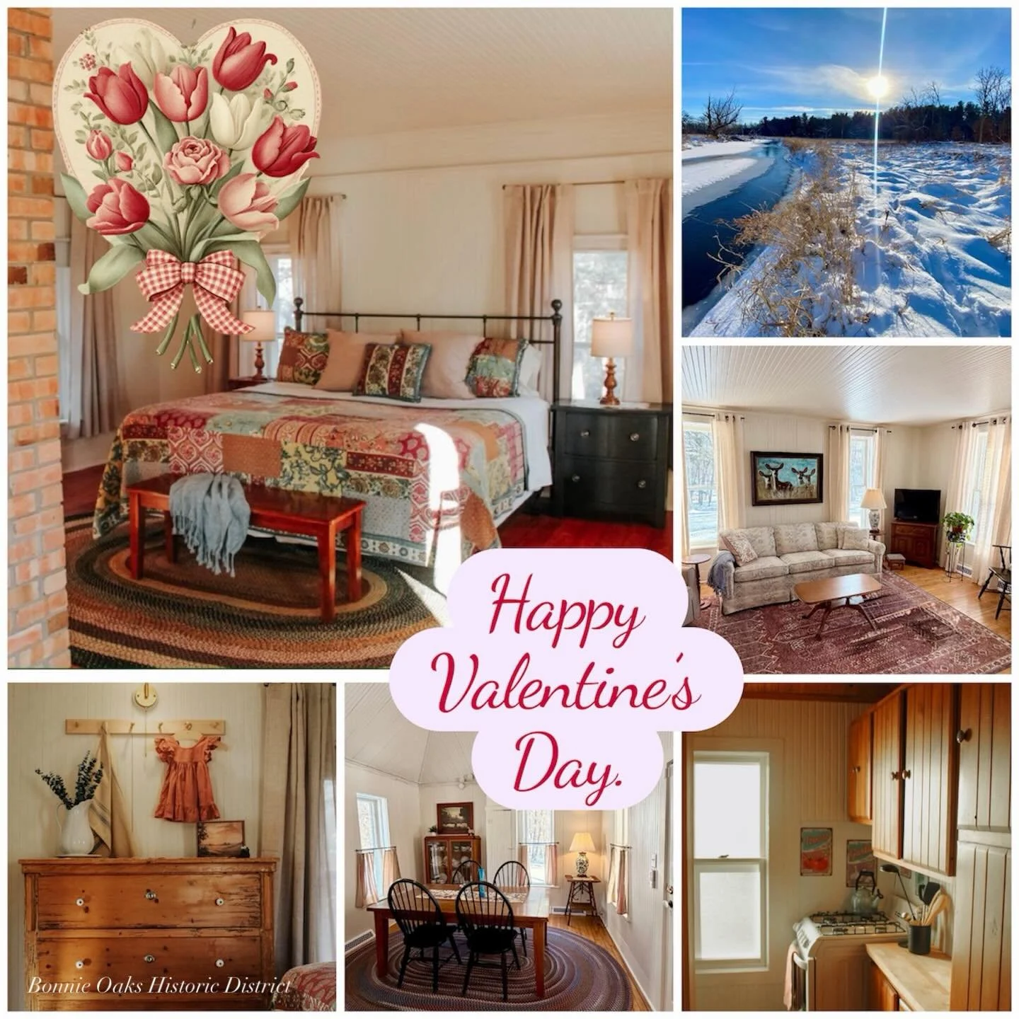 🦢💕Valentine&rsquo;s Weekend at Bonnie Oaks: The Log House ✨

💐Escape to romance in our historic Log House, now 50% off for Valentine&rsquo;s Weekend! 

💝Built in the 1870s and nestled by Neenah Creek, this cozy retreat blends timeless charm with 